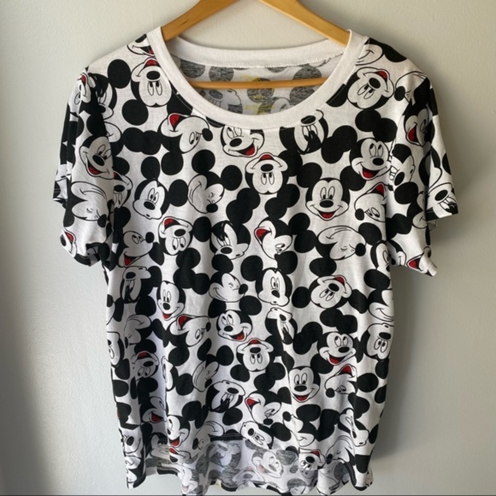 Disney Mickey Mouse All Over Print T-Shirt Size 1X EUC